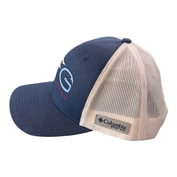 Columbia PFG Mesh Back Snapback Cap~Blue White Red Hat Outdoor Fishing ~ L14 44 - Picture 3 of 6